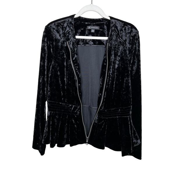 INC International Concepts Women's Crushed-Velvet Peplum Jacket Size Medium - Picture 4 of 6
